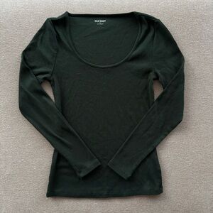 Old Navy Women's Dark Green Long Sleeve Tee